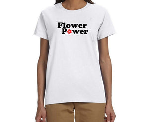 Flower Power Unisex Quality Handmade T-Shirt.