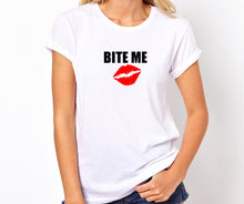Load image into Gallery viewer, Bite Me Unisex Handmade Quality T- Shirt.